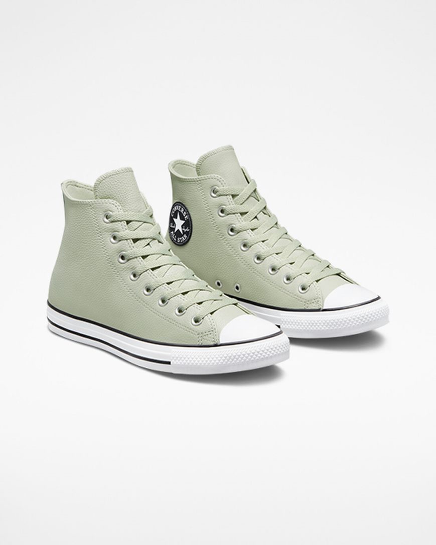 Pánské Boty Vysoké Converse Chuck Taylor All Star Læder Olivy Zelené | CZ SOXL78